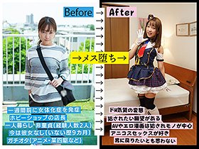 女体化したガチヲタ男性(28)に徹底取材 ドMオーラ全開だったのであえて焦らしたら「早く犯して」と懇願しだしたのでお望み通りメス堕ちさせた サンプル動画サムネイル